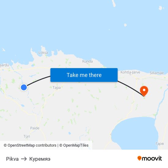 Pikva to Куремяэ map