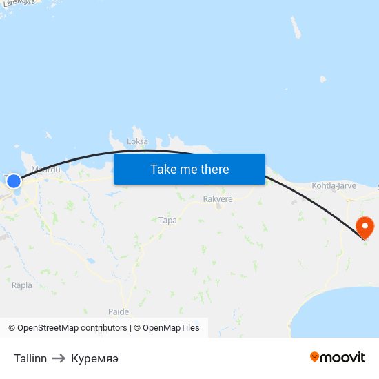 Tallinn to Куремяэ map