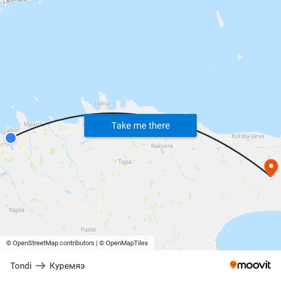 Tondi to Куремяэ map