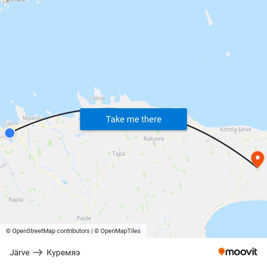 Järve to Куремяэ map