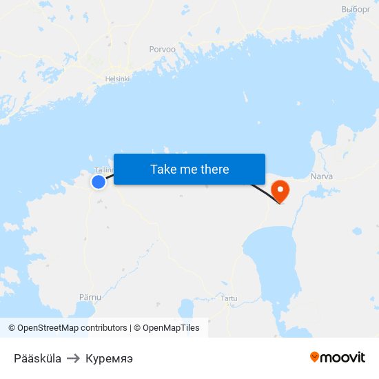 Pääsküla to Куремяэ map