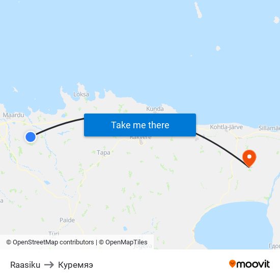 Raasiku to Куремяэ map