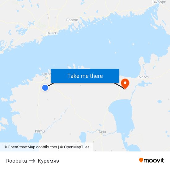 Roobuka to Куремяэ map