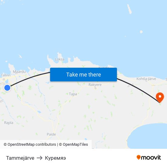 Tammejärve to Куремяэ map