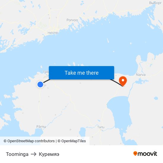 Toominga to Куремяэ map