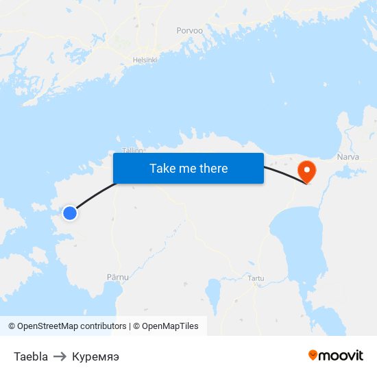Taebla to Куремяэ map