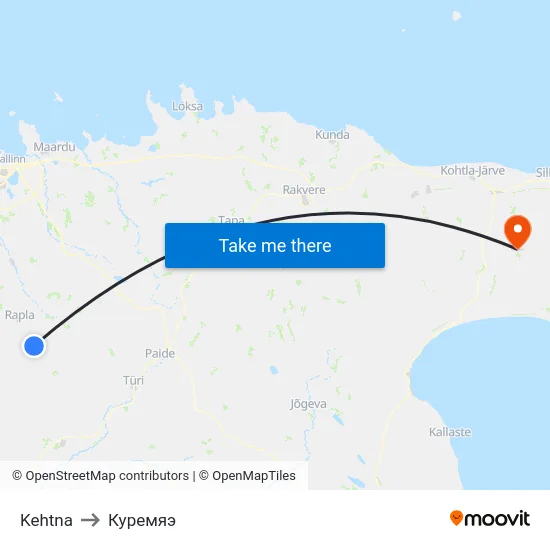 Kehtna to Куремяэ map