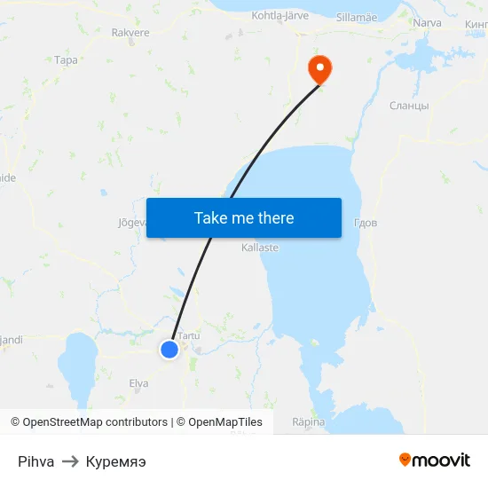 Pihva to Куремяэ map