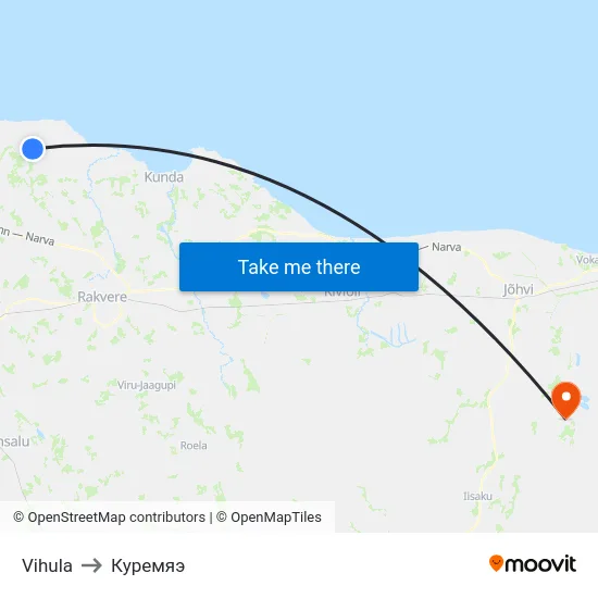 Vihula to Куремяэ map