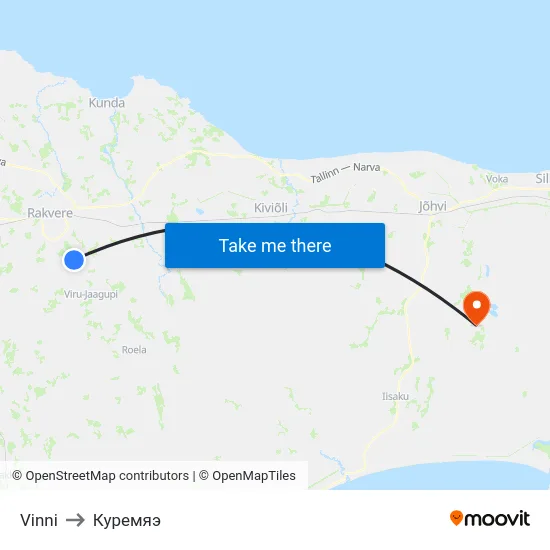 Vinni to Куремяэ map