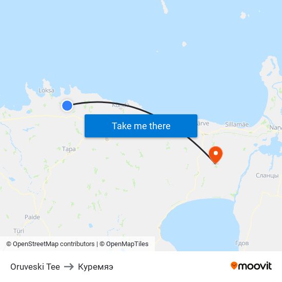 Oruveski Tee to Куремяэ map