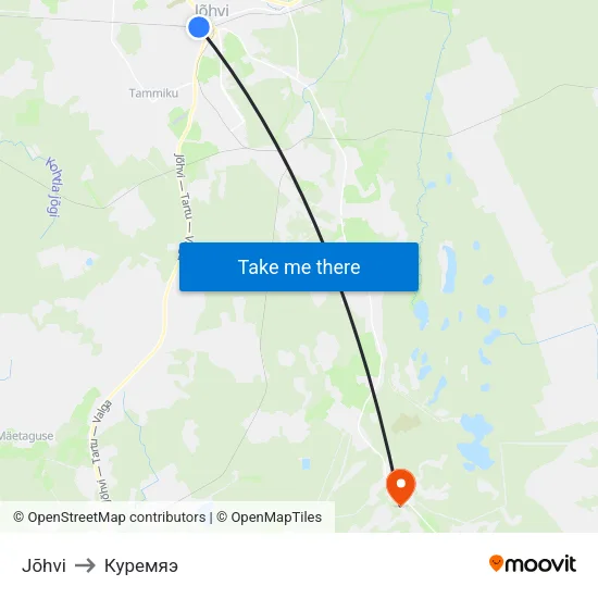 Jõhvi to Куремяэ map