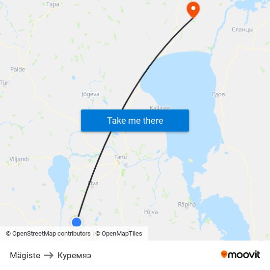 Mägiste to Куремяэ map