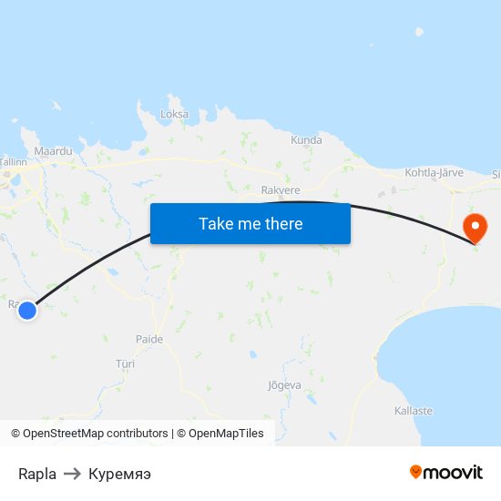 Rapla to Куремяэ map