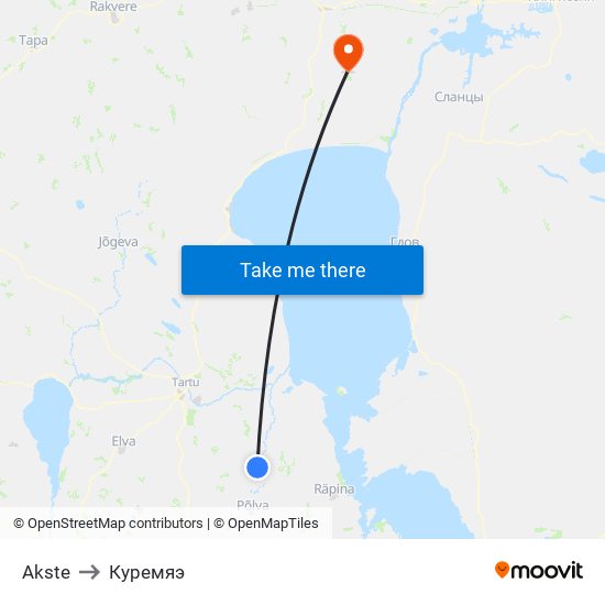 Akste to Куремяэ map