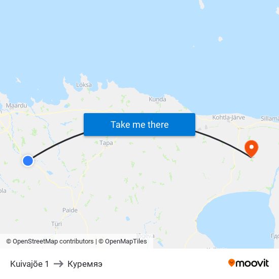 Kuivajõe 1 to Куремяэ map