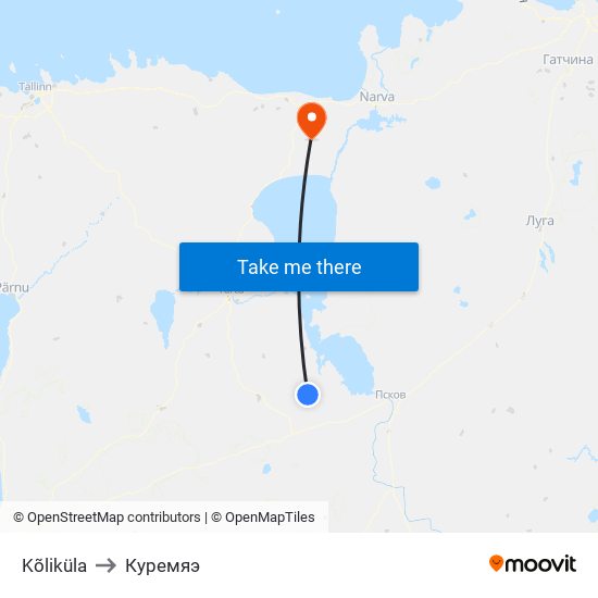 Kõliküla to Куремяэ map