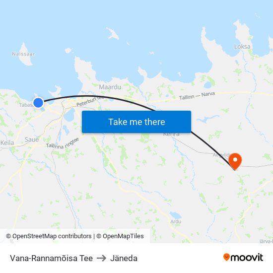 Vana-Rannamõisa Tee to Jäneda map