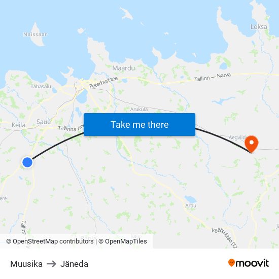 Muusika to Jäneda map