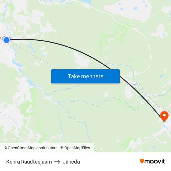 Kehra Raudteejaam to Jäneda map