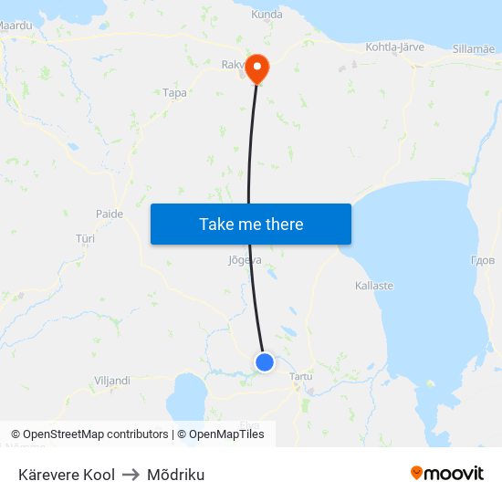 Kärevere Kool to Mõdriku map