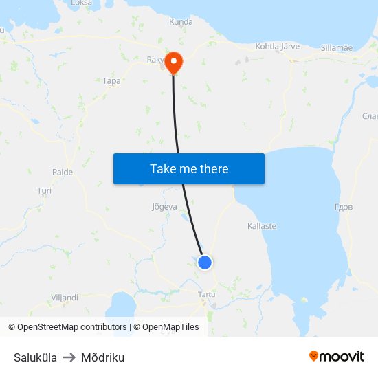 Saluküla to Mõdriku map