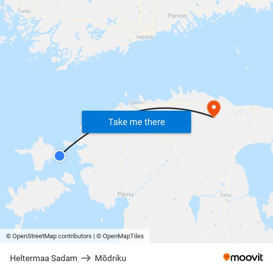 Heltermaa Sadam to Mõdriku map