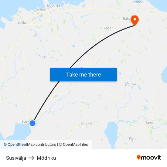 Susivälja to Mõdriku map