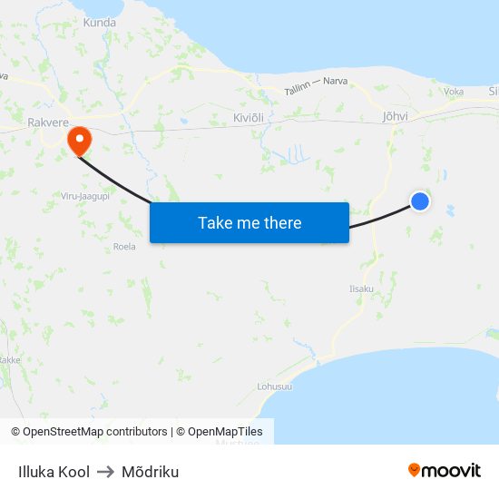 Illuka Kool to Mõdriku map