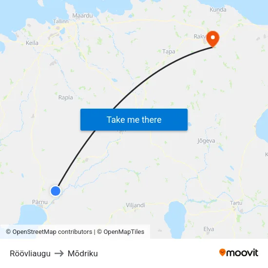 Röövliaugu to Mõdriku map