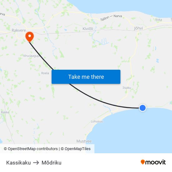 Kassikaku to Mõdriku map