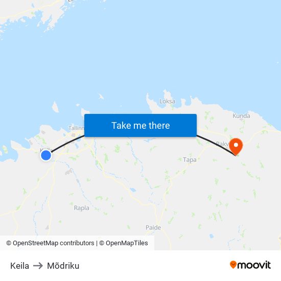 Keila to Mõdriku map