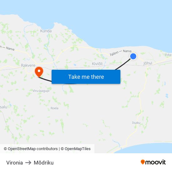 Vironia to Mõdriku map
