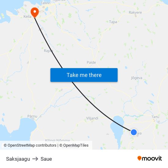 Saksjaagu to Saue map