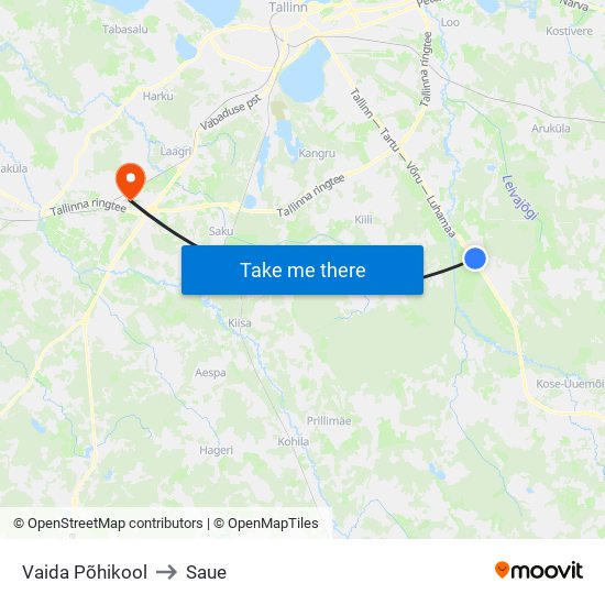 Vaida Põhikool to Saue map