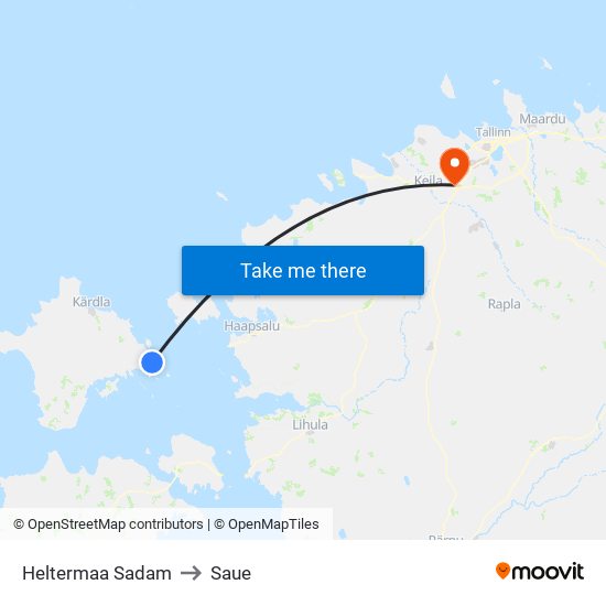 Heltermaa Sadam to Saue map