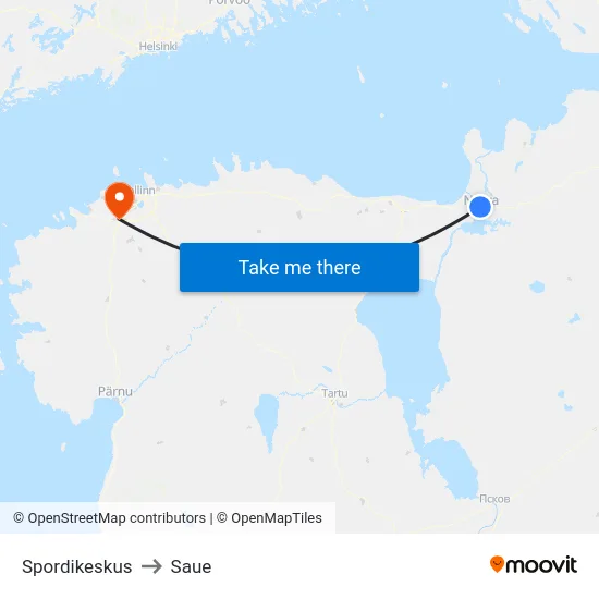 Spordikeskus to Saue map