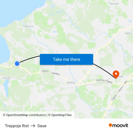 Treppoja Rist to Saue map