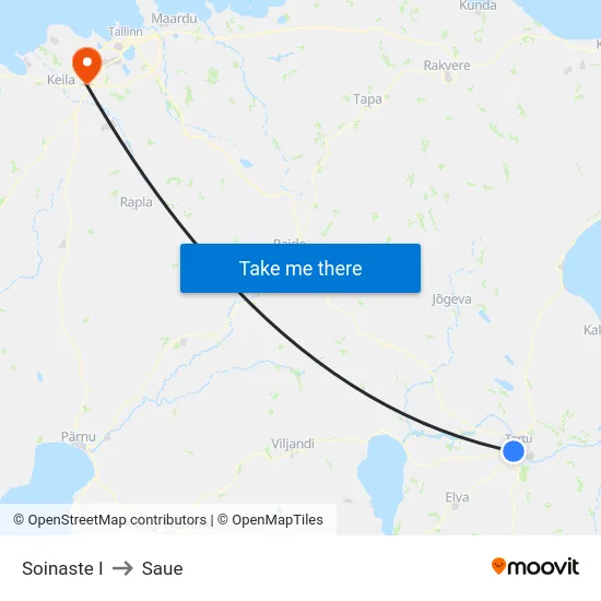 Soinaste I to Saue map
