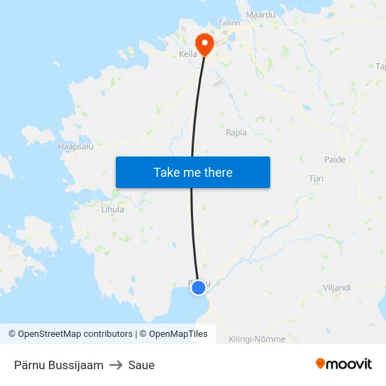 Pärnu Bussijaam to Saue map