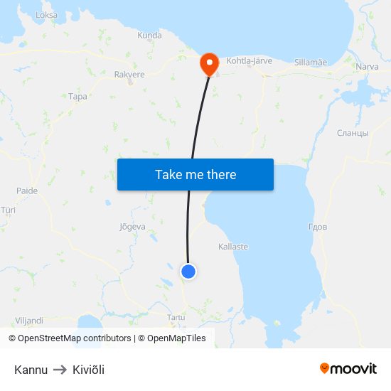 Kannu to Kiviõli map