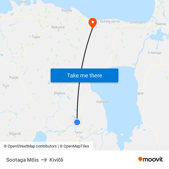 Sootaga Mõis to Kiviõli map