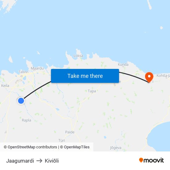 Jaagumardi to Kiviõli map