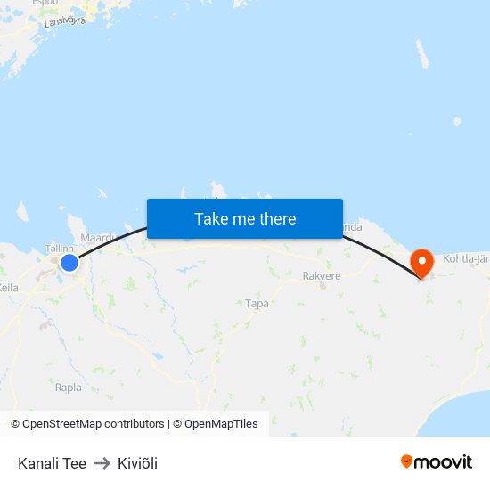 Kanali Tee to Kiviõli map