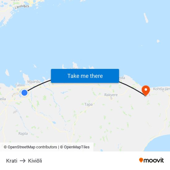 Krati to Kiviõli map