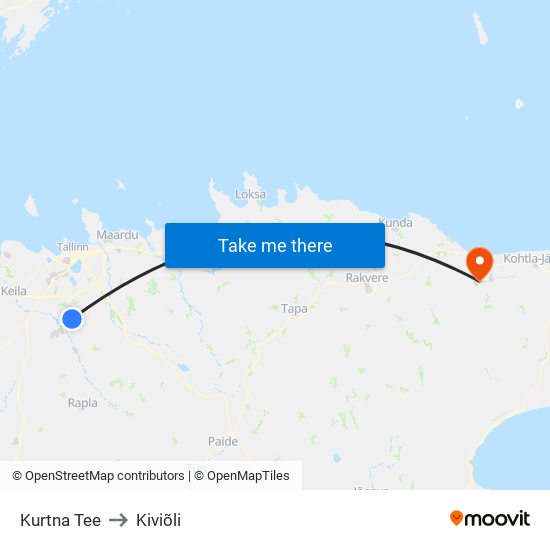 Kurtna Tee to Kiviõli map