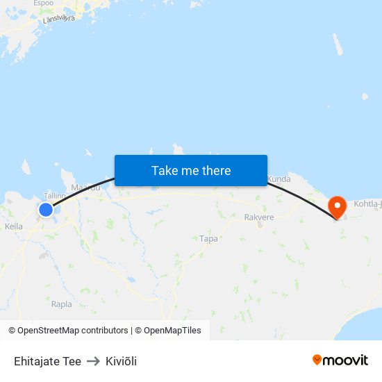 Ehitajate Tee to Kiviõli map