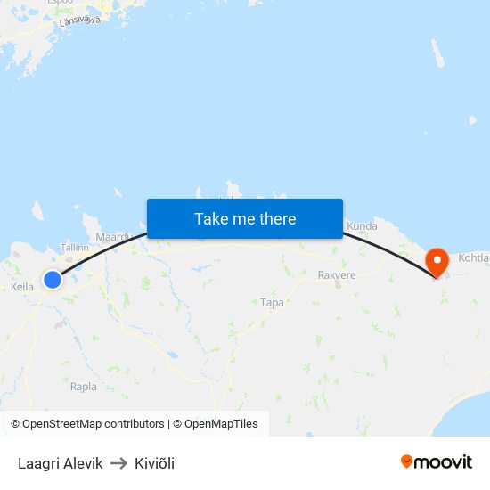 Laagri Alevik to Kiviõli map