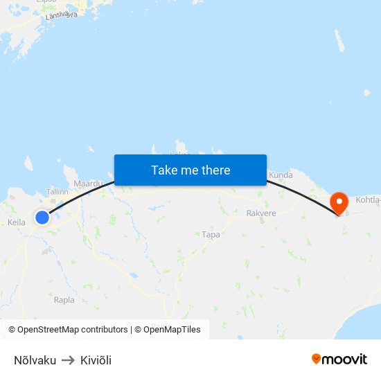 Nõlvaku to Kiviõli map