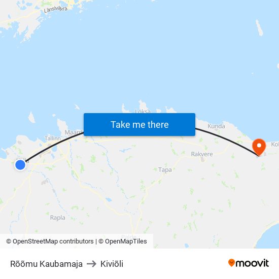 Rõõmu Kaubamaja to Kiviõli map